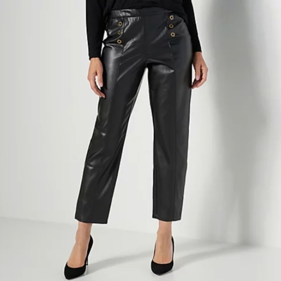 Susan Graver Faux Leather Pants M - Picture 7 of 10